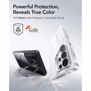 ESR Classic Hybrid Kickstand MagSafe Чехол для Samsung Galaxy S26 Ultra прозрачно-чёрный