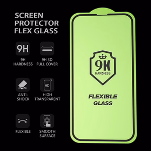 LCD apsauginis stikliukas Bestsuit Flexible Hybrid Glass 5D Samsung A515 A51 pritaikytas dėklui juodas