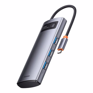 Hub 4in1 Baseus Metal Gleam serija, USB-C į 4x USB 3.0