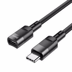 Adapteris Hoco (U107) iš USB-C į USB-C (OTG) 3A 1.2m juodas