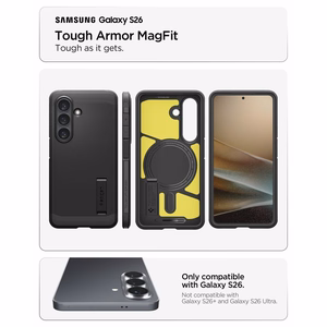 Spigen Tough Armor Mag MagSafe dėklas skirta Samsung Galaxy S26 juodas