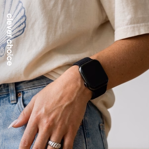 Crong Wave Band pintas Apple Watch dirželis, 44/45/46/49 mm, juodos spalvos
