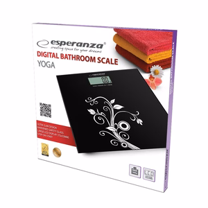 Esperanza EBS003 asmeninės svarstyklės Elektroninės vonios svarstyklės Kvadratas Juoda, Balta