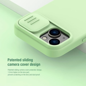 Nillkin CamShield Silky силиконовый чехол для iPhone 15 Plus тёмно-синий