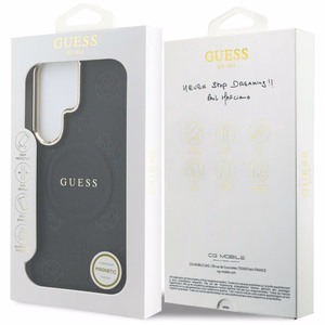 Guess чехол Saffiano Peony Embossed Ring MagSafe Samsung Galaxy S26 Ultra черный