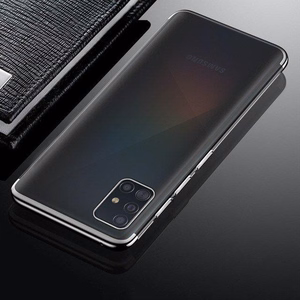 Clear Color Case гелевый TPU чехол с гальванизированной рамкой для Samsung Galaxy A72 4G чёрный