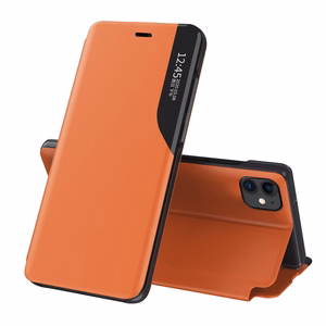 Eco Leather View Case элегантный чехол-книжка с подставкой для iPhone 13 mini оранжевый