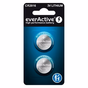 Ličio mini baterijos everActive CR2016 lizdinė plokštelė 2 vnt.