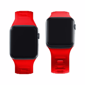 42/44/45/46/49 mm Red (big) - 3mk Silicone Watch Strap for Apple