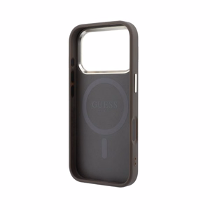 Dėklas Guess PU Leather 4G Gold Frame MagSafe Apple iPhone 18 Pro rudas