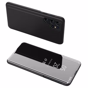 Permatomas dėklas telefonui Xiaomi POCO C65 / Redmi 13C su atvartu - juodas