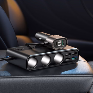 Įkroviklis automobilinis Joyroom (JR-CL06) 9in1 (5xUSB; 1xUSB-C; 154W) juodas