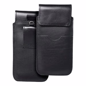 ROYAL - Кожаный универсальный чехол с клапаном / чёрный - Размер 2XL - IPHONE 6 PLUS / SAMSUNG A52 / XIAOMI REDMI NOTE 10