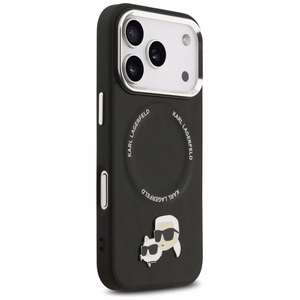 Karl Lagerfeld Karl & Choupette Smeigtukai Magnetinis dėklas telefonui iPhone 17 Pro - juoda