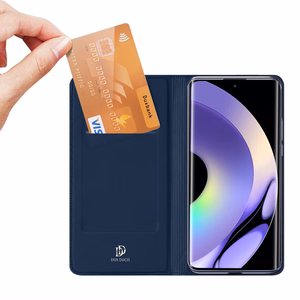 Dux Ducis Skin Pro dėklas Realme 10 Pro lankstus dangtelis kortų piniginė stovas - mėlynas
