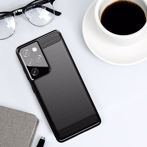 Carbon Case гибкий TPU чехол для Samsung Galaxy S21 Ultra 5G синий