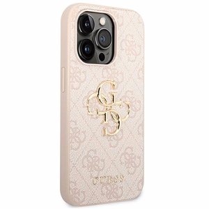 Guess GUHCP14X4GMGPI iPhone 14 Pro Max 6.7" розовый/розовый жесткий чехол 4G Большой металлический логотип