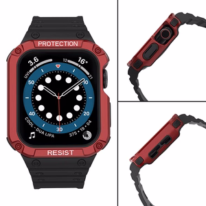 Band "Strap Band" for Apple Watch 42mm/44mm/45mm (Black + Red)