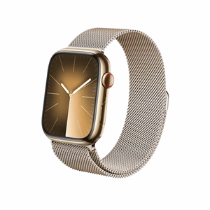 Crong Milano Steel nerūdijančiojo plieno dirželis, skirtas Apple Watch 38 / 40 / 41 mm ir 42 mm (Series 10 / 11), šampano spalvos