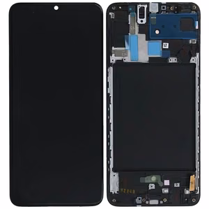 LCD screen Samsung A705 A70 with touch screen with frame black (real size) OLED