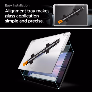 Spigen Glas.tR EZ Fit apsauginis stiklas Tesla Model X 2022 / Model S 2021 - juodas