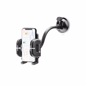 Automobilinis universalus telefono laikiklis Forcell (17cm) Long arm tvirtinamas ant stiklo, juodas