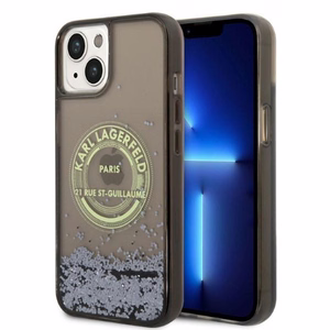Karl Lagerfeld skystas blizgus RSG dėklas telefonui iPhone 14 Plus - juodas