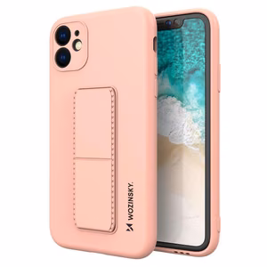Wozinsky Kickstand Case silikoninis dėklas su stovu, skirtas Samsung Galaxy A22 4G, rožinis
