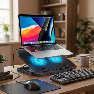 Wozinsky WDCX-015 StormPad RGB žaidimų aušinimo nešiojamojo kompiuterio stovas juodas