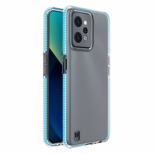 Spring Case Realme C31 silikoninis dangtelis su rėmeliu šviesiai mėlynas