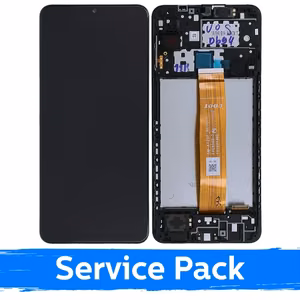 LCD-дисплей для Samsung A125 A12 чёрный в рамке (Service Pack)
