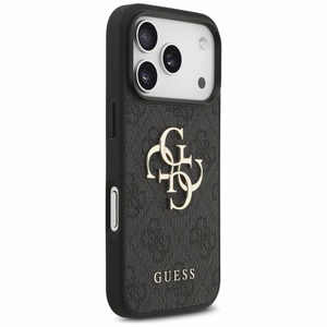 Guess PU 4G Metal Logo case for Apple iPhone 18 Pro, Grey