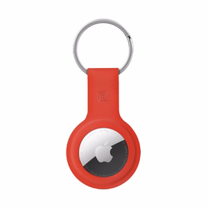 Чехол Crong Silicone для Apple AirTag 1 / 2, с кольцом для ключей, красный