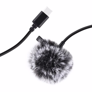 Puluz PU425 prisegamas mikrofonas su spaustu 1.5m USB-C