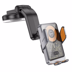HOCO automobilinis laikiklis telefonui priekinio stiklo ir centrinės konsolės HW8 (15W) juodas