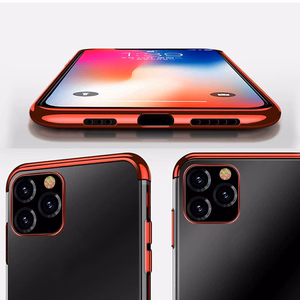 Clear Color Case Gel TPU elektroplokštės rėmo dangtelis Samsung Galaxy A22 4G raudonas