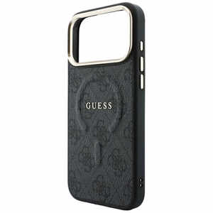 Чехол Guess Embossed 4G Classic MagSafe для iPhone 17 Pro Max / 18 Pro Max, чёрный