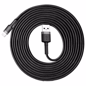 Кабель Baseus Cafule USB Lightning 2A 3м (чёрно-серый)