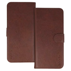 Wonder Common universalus knyginis dėklas (M) Samsung S21/S10/Note/Note 2/Note 3/Huawei P30 Lite/P9/P9 Lite rudas