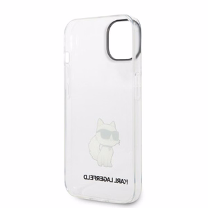 Karl Lagerfeld Ikonik Choupette dėklas telefonui iPhone 14 Plus - permatomas