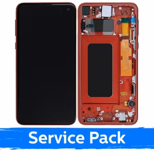 LCD ekranas skirtas Samsung G970 S10e su rėmeliu / Cardinal Red / (Service Pack)