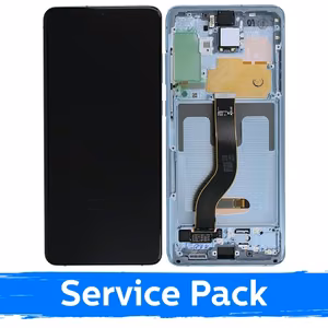 LCD ekranas skirtas Samsung G986 (G985) S20 Plus su rėmeliu / Cloud Blue / (Service Pack)