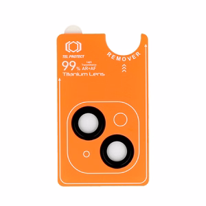 Apsauginis stiklas Tel Protect Titanium Lens 99% AR ant kameros Iphone 15/15 Plus juodas (2 lęšiai)
