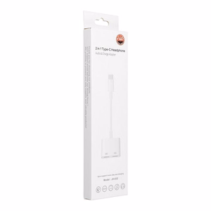 Adapteris AUX 2in1 Type C (male) į Type C (female) / Type C (female) BOX juodas [DAC]
