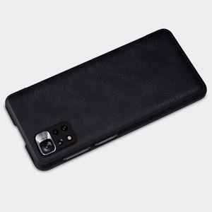 Nillkin Qin dėklas telefonui Xiaomi Redmi Note 11 Pro+ (Kinija) / Redmi Note 11 Pro (Kinija) / Mi11i HyperCharge apsauginis kameros dėklas su stovu rudas