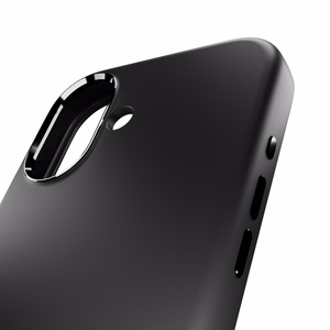 Pure Icon Magnetinis Pro skystas silikoninis dėklas iPhone 17, MagSafe suderinamas, su kameros apsauga ir aliuminio mygtukais - juodas