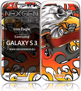Nexgen dekoratyvinis 3D efekto lipdukas, skirtas Samsung Galaxy S3, „Iron Eagle 3D“