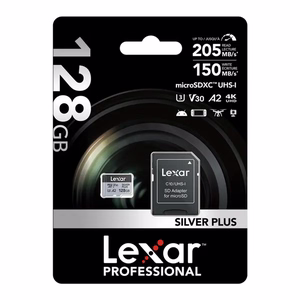 Karta pamięci Lexar High-Performance Silver Plus microSDXC 128GB + adapter
