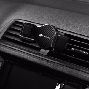 Forcell F-Grip Carbon H-CF509 automobilinis telefono laikiklis į ventiliacijos groteles, juodas