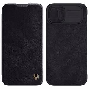 Nillkin Qin Leather Pro Case iPhone 14 Plus Camera Cover Holster Cover Flip Case Black